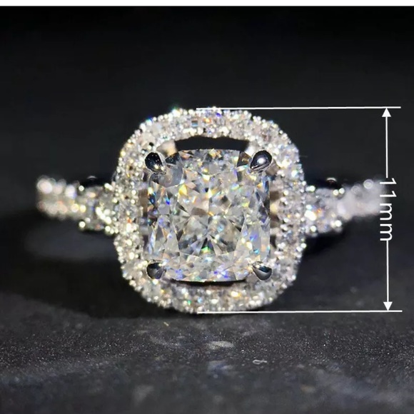 Shine Women 925 Silver Rings Cubic Zirconia Ring - Picture 3 of 4